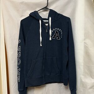 Aeropostale Gray  Hoodie with White Accents Zip front Youth L or Women’s S